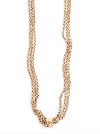 A&C OSLO HALSBAND 3ROWS W/SCUPTURED GOLD