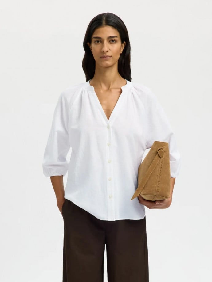 SELECTED FEMME BLUS CLEO-ALBERTA WHITE