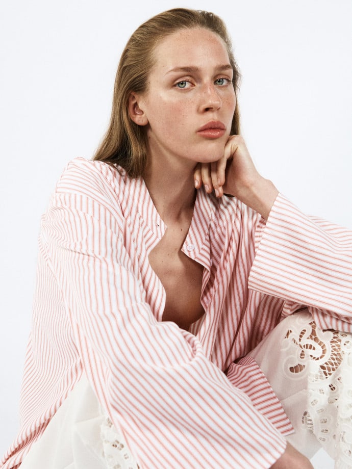 STYLEIN SKJORT JAZARA PINK STRIPE