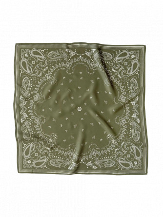 LE SCARF SJAL PAISLEY 2 OLIVE GREEN 65X65