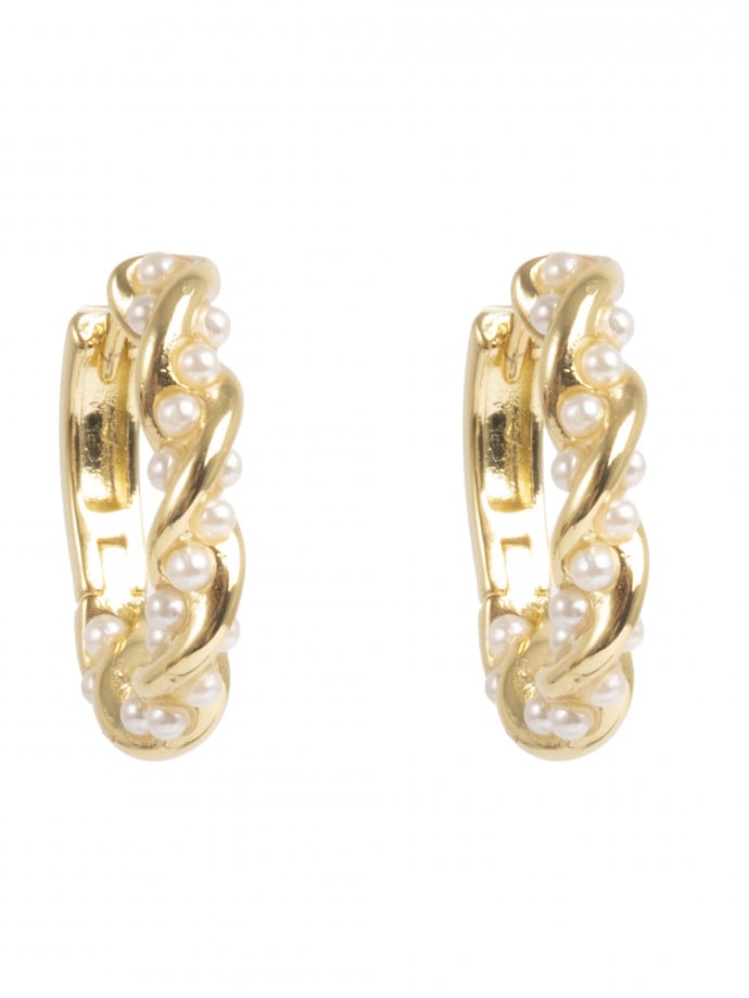 JUST OSLO ÖRHÄNGEN CREOLBRAIDED PEARL GOLD