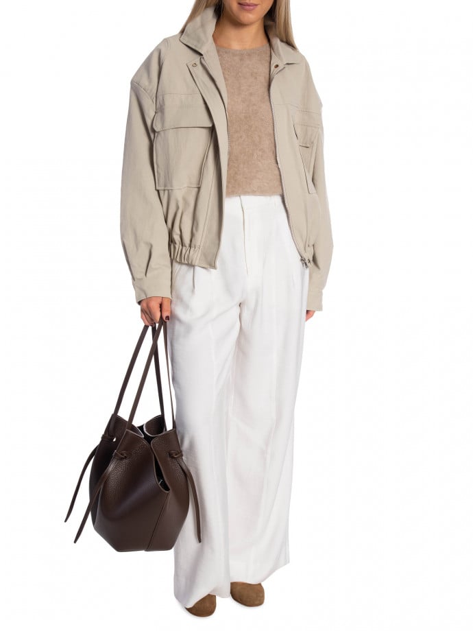 JACKA RELAXED POCKET BOMBER BEIGE