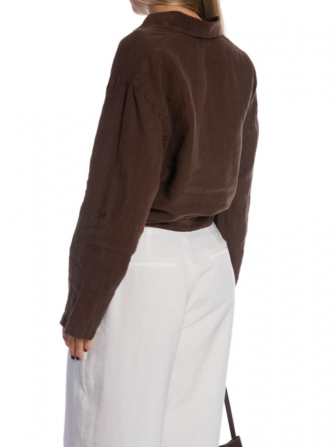 LOIS JEANS SKJORTA PIA LINEN CHOCOLATE MARTINI