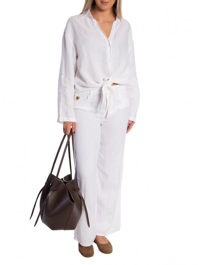 LOIS JEANS SKJORTA PIA LINEN WHITE