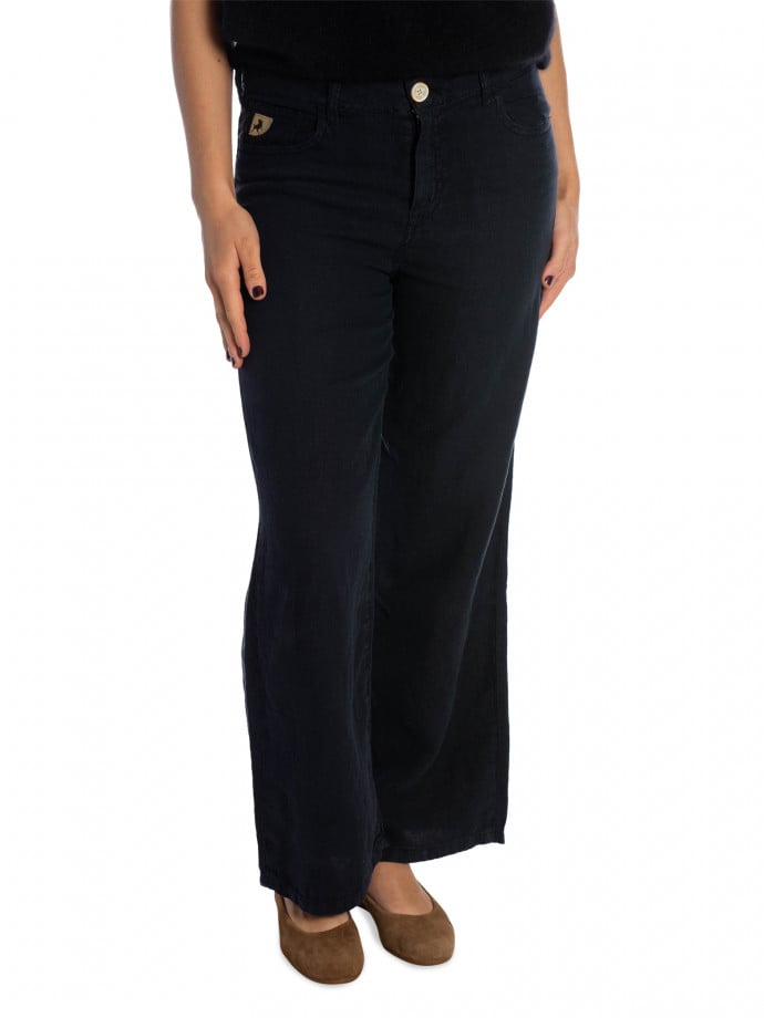 LOIS JEANS BYXA CULOTTE LINEN NAVY