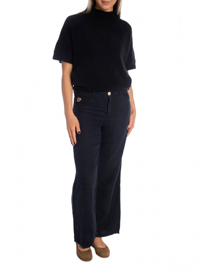 LOIS JEANS BYXA CULOTTE LINEN NAVY