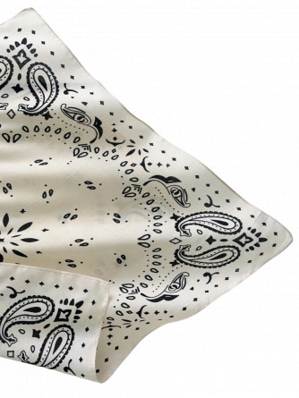 SJAL VISCOSE SQUARE BOLD PAISLEY PRINT BEIGE