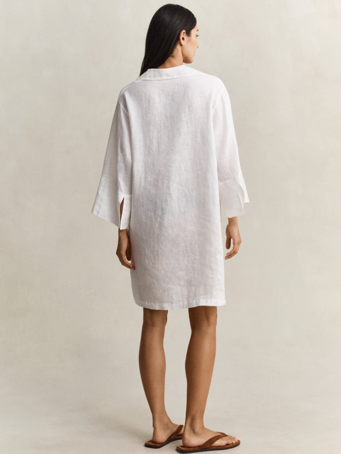 GANT KLÄNNING LINEN POPOVER WHITE 