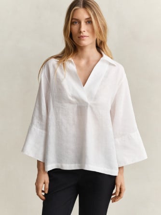 GANT SKJORTA REL LINEN POPOVER WHITE 