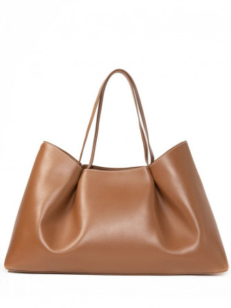 ELLEME VÄSKA DIMPLE TOTE PEBBLED COGNAC/WHITE