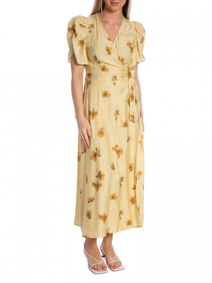 CO'COUTURE KLÄNNING MYLA FLOWER WRAP PALE YELLOW