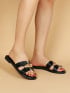 SANDAL BOLD METAL PLATE BLACK