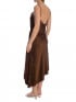 KLÄNNING LACE TRIM SATIN BROWN