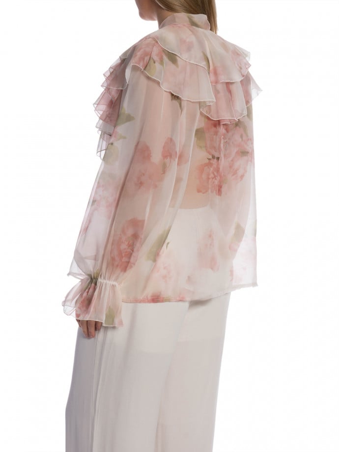 BLUS RUFFLED FLOWER BEIGE