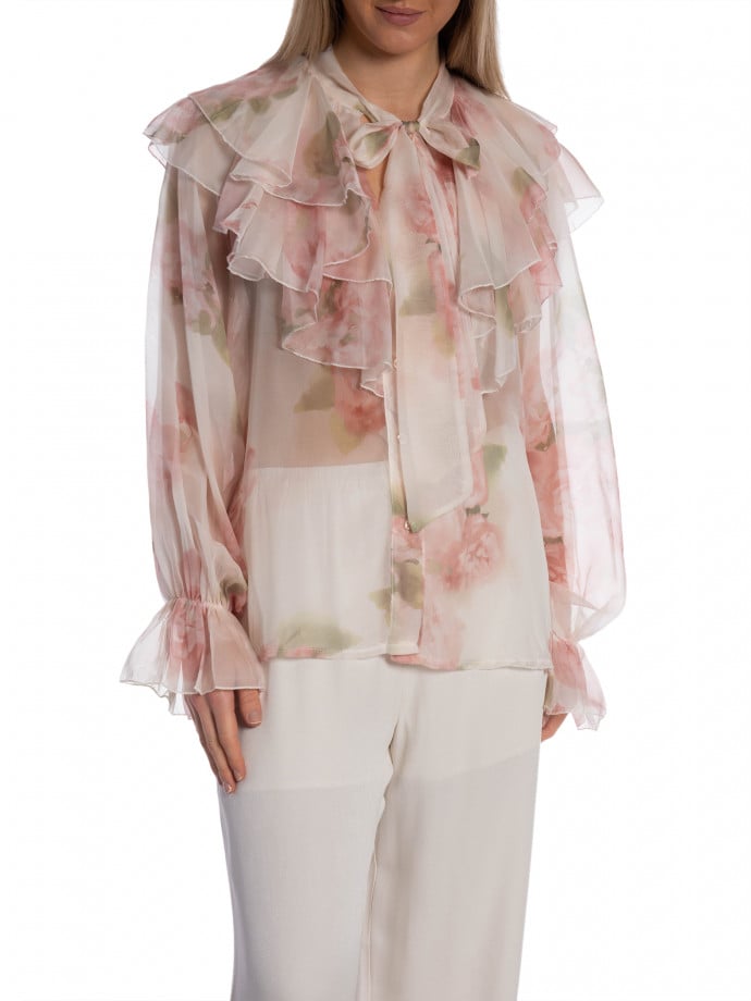 BLUS RUFFLED FLOWER BEIGE