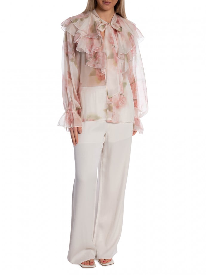 BLUS RUFFLED FLOWER BEIGE
