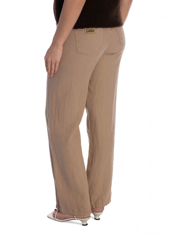 LOIS JEANS BYXA CULOTTE LINEN SUMMER TAUPE L34