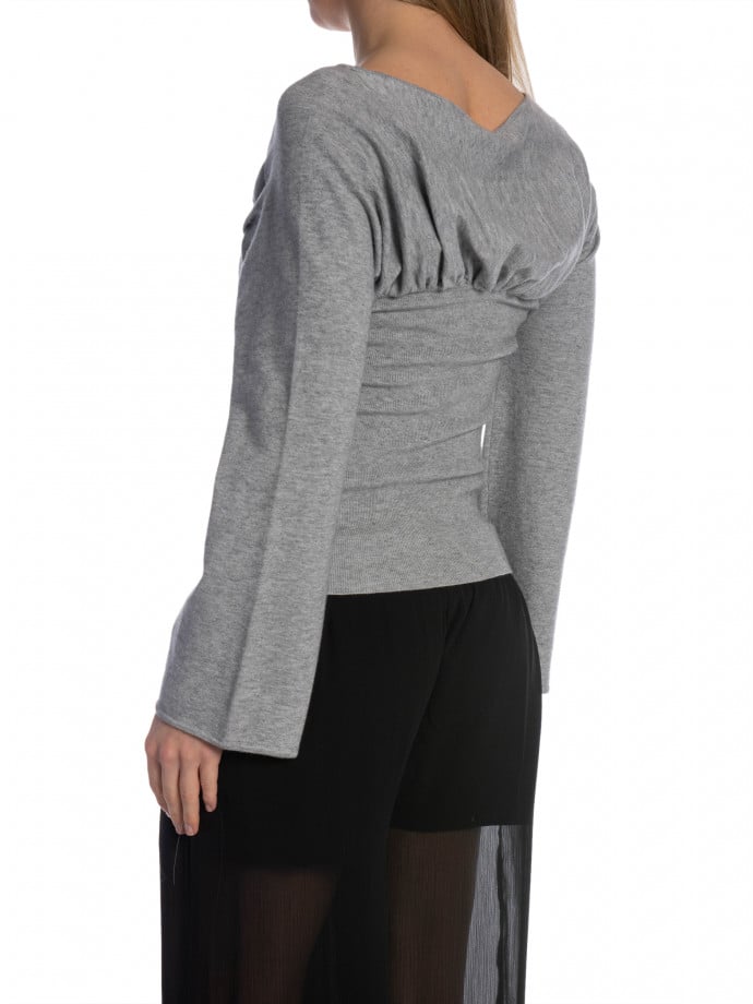 NEO NOIR TOPP KAIBA KNIT LIGHT GREY MELANGE