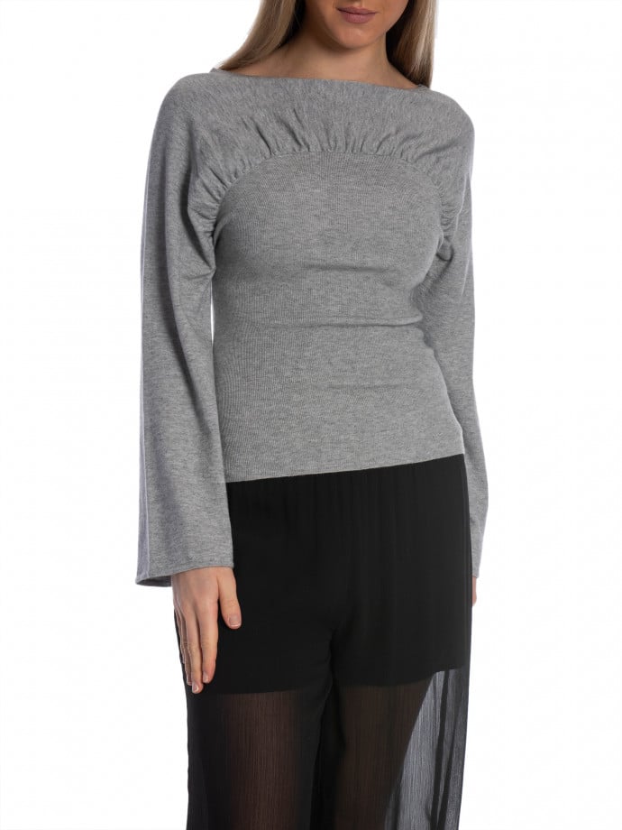 NEO NOIR TOPP KAIBA KNIT LIGHT GREY MELANGE