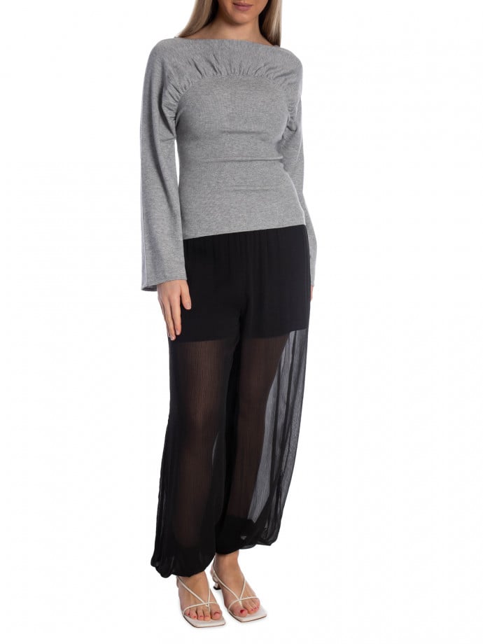 NEO NOIR TOPP KAIBA KNIT LIGHT GREY MELANGE