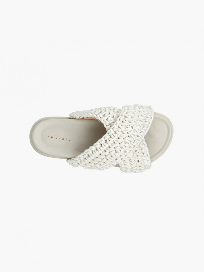 INUIKII SANDAL WOVEN WHITE