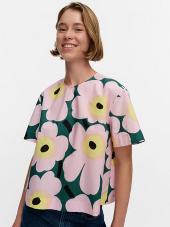 MARIMEKKO BLUS HUOJUNTA UNIKKO GREEN PINK YELLOW