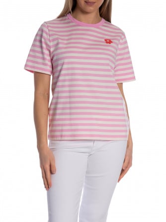MARIMEKKO TOPP TASARAITA UNIKKO KIOSKI LIGHT PINK OFF WHITE