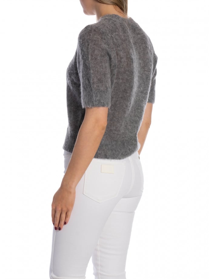 DAGMAR TOPP BRUSHED ALPACA DARK GREY