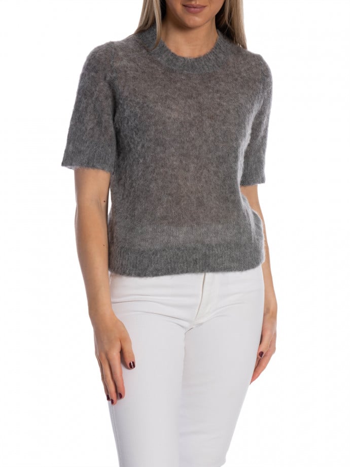 DAGMAR TOPP BRUSHED ALPACA DARK GREY