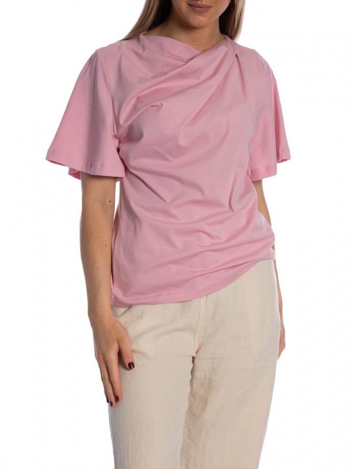 SELECTED FEMME TOPP OLINE DRAPED BLEACHED MAUVE
