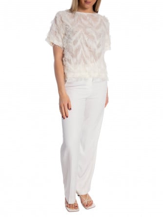 SELECTED FEMME TOPP MYLINEBOAT EGRET