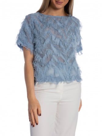 SELECTED FEMME TOPP MYLINEBOAT DUSTY BLUE