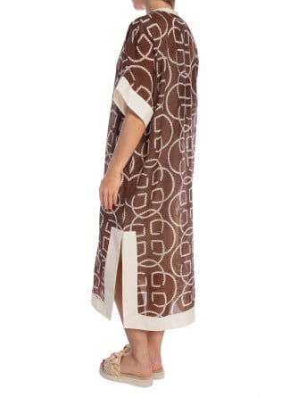 GANT CAFTAN MONOGRAM PRINT CTN SILK FRESH SOIL