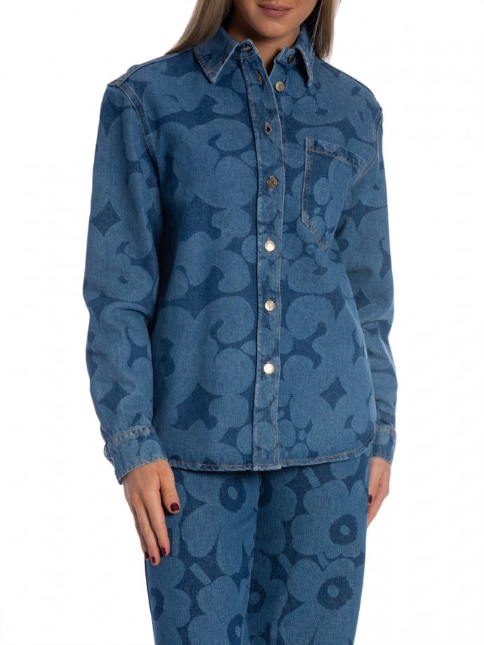 MARIMEKKO SKJORTA MARIDENIM VAIHE KEIDAS USED INDIGO 