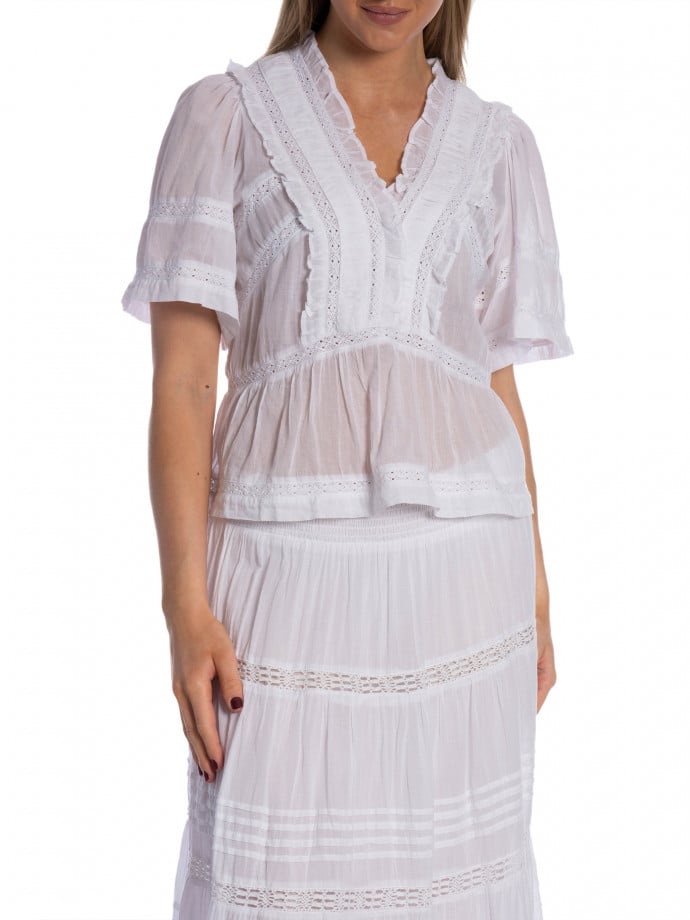 NEO NOIR TOPP EVIENNE S VOILE WHITE