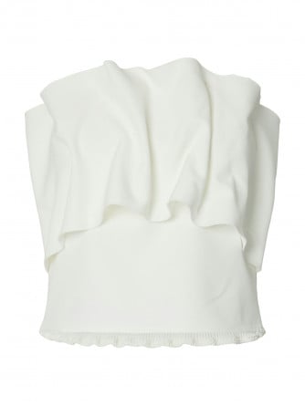 SELECTED FEMME TOPP VINELLE PLEATED SNOW WHITE