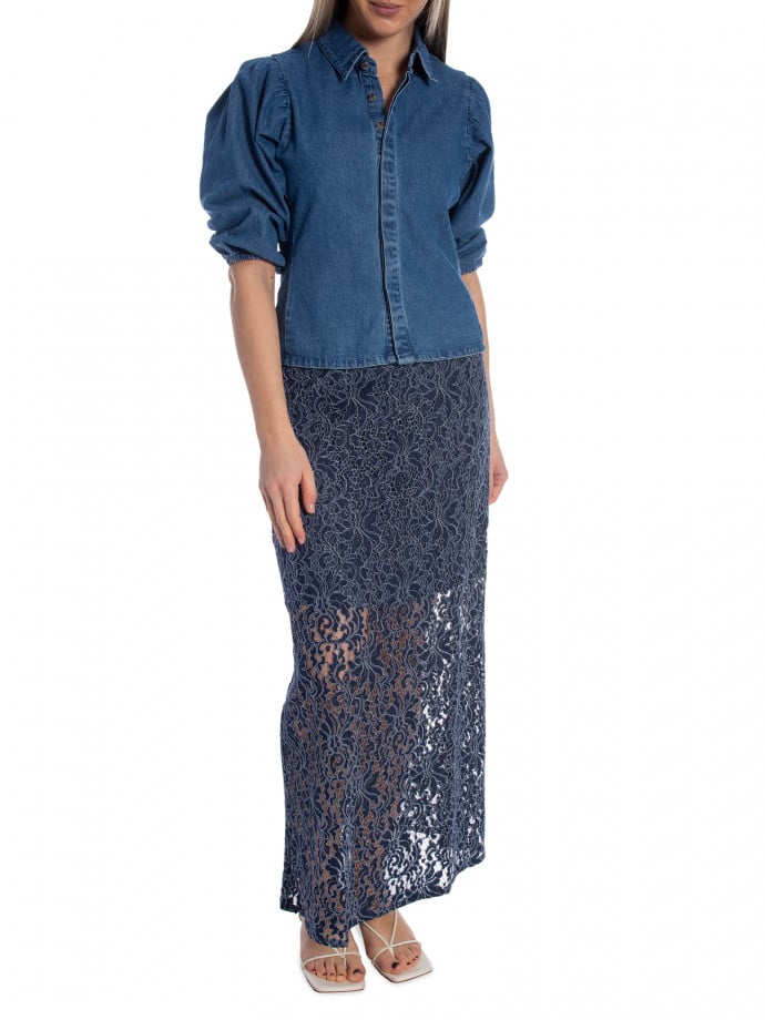 MINUS KJOL TARA MAXI LACE SKY CAPTAIN