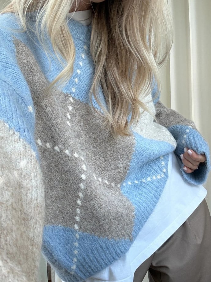 NOELLA TRÖJA LAI KNIT SKY BLUE MIX