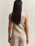 GANT VÄST PINSTRIPE LINEN BLEND OAT BEIGE 