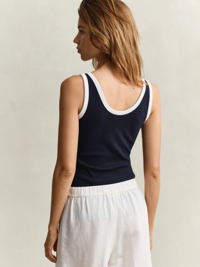 GANT LINNE RIBBED CONTRAST COLOR EVENING BLUE