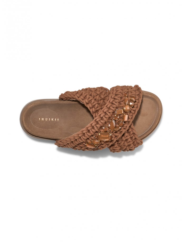 INUIKII SANDAL WOVEN STONES MOCHA 