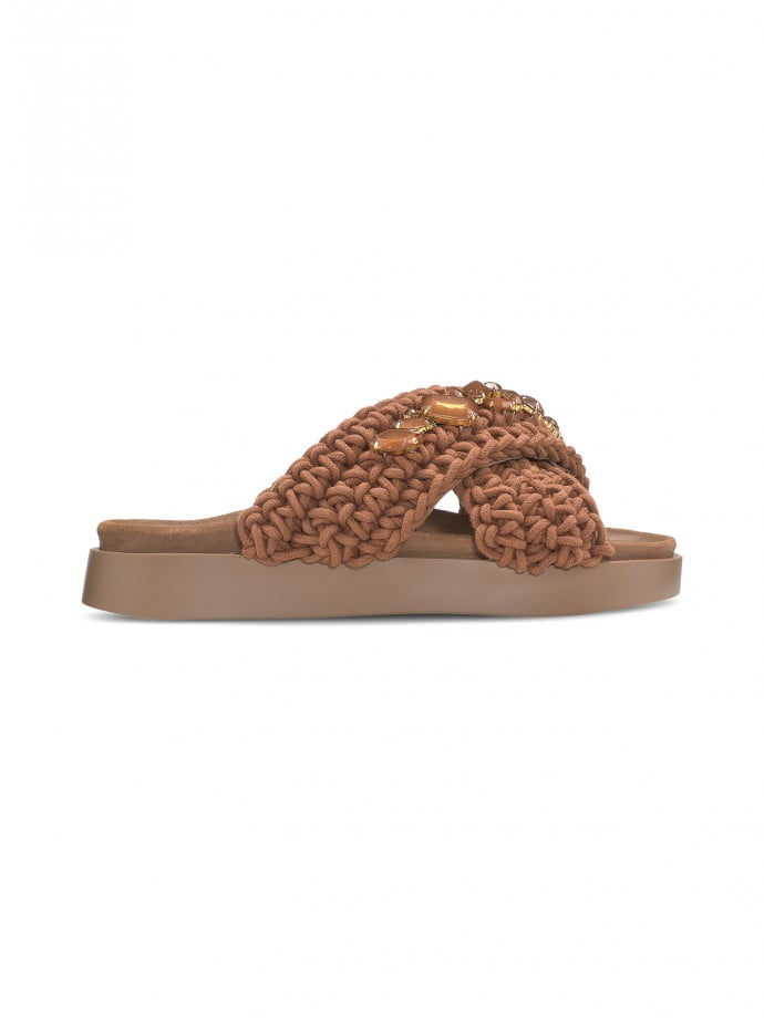 INUIKII SANDAL WOVEN STONES MOCHA 