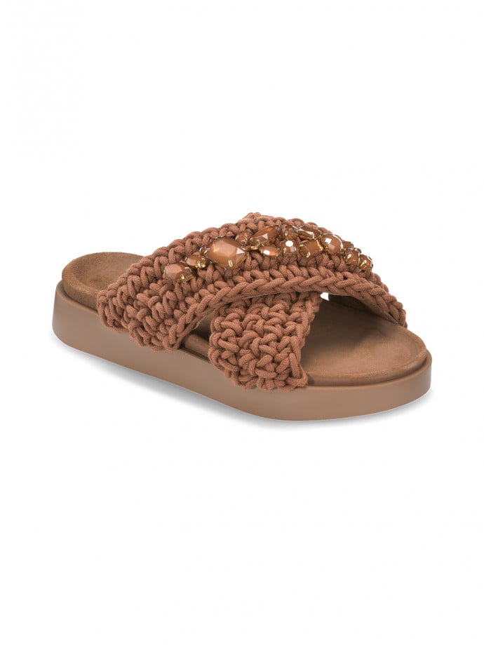 INUIKII SANDAL WOVEN STONES MOCHA 