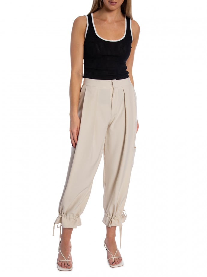 BYXA FLOWY DRAWSTRING IVORY