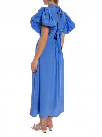 MINUS KLÄNNING ALICIA PUFF MIDI BLUE BONNET