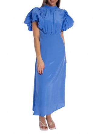 MINUS KLÄNNING ALICIA PUFF MIDI BLUE BONNET
