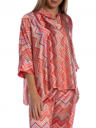 SKJORTA ELECTRIC RETRO ZIGZAG ROSSO