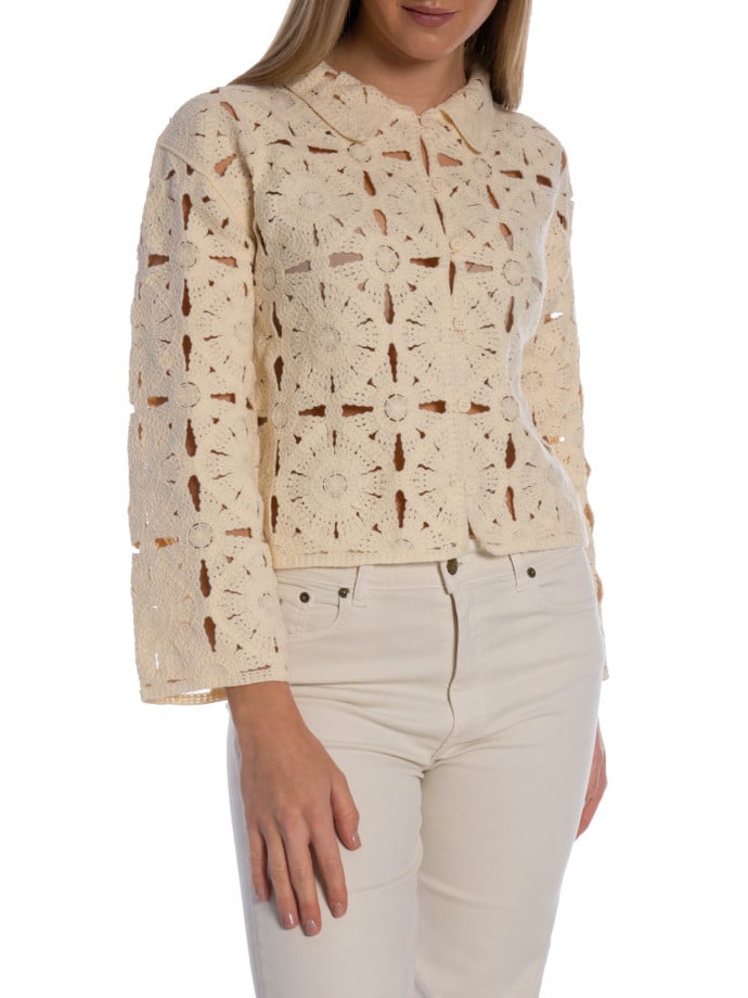 JACKA CROCHET OPENWORK ECRU