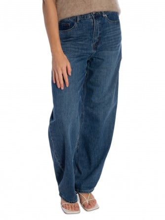 JEANS BROWN BARREL BLUE
