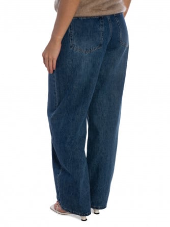 JEANS BROWN BARREL BLUE